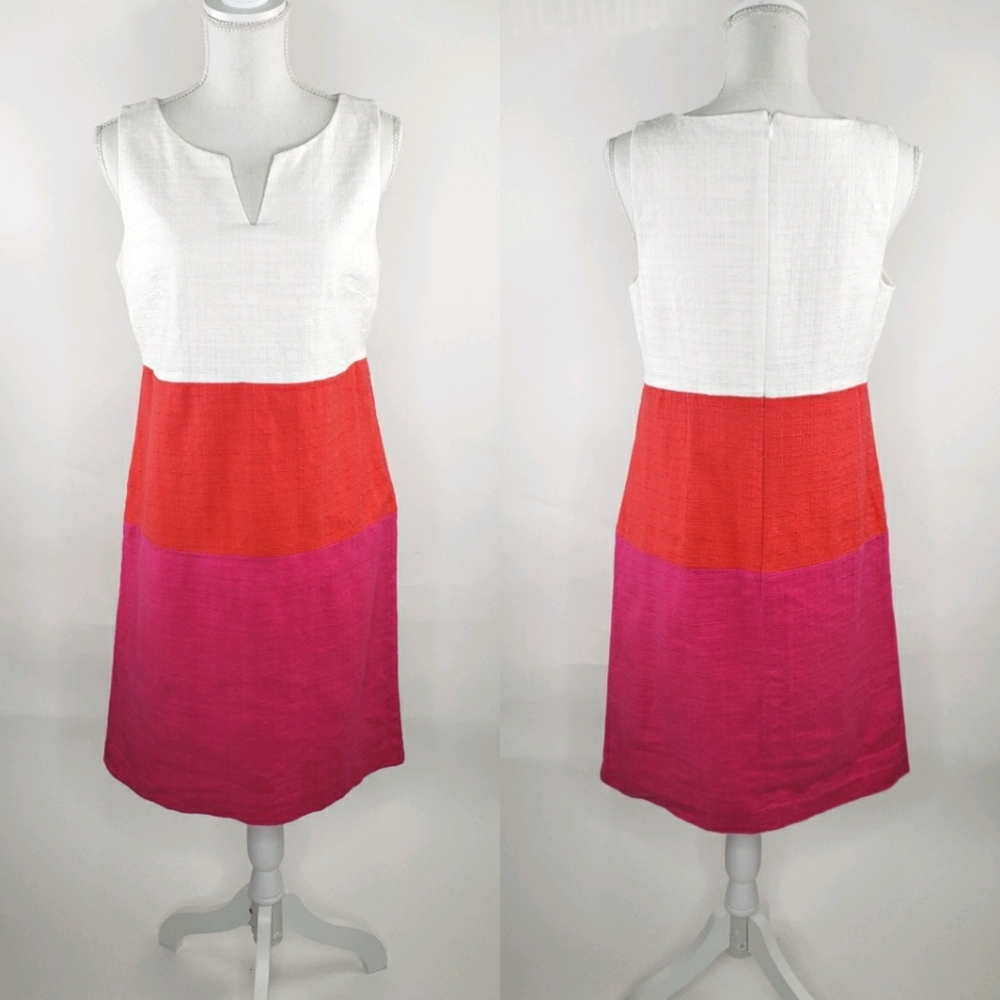 *3/$25 Talbots Colorblock Textured Sleeveless Dress